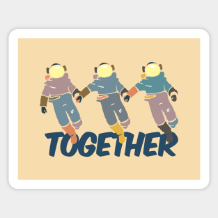 "Together" Astronauts Hold Hands Sticker